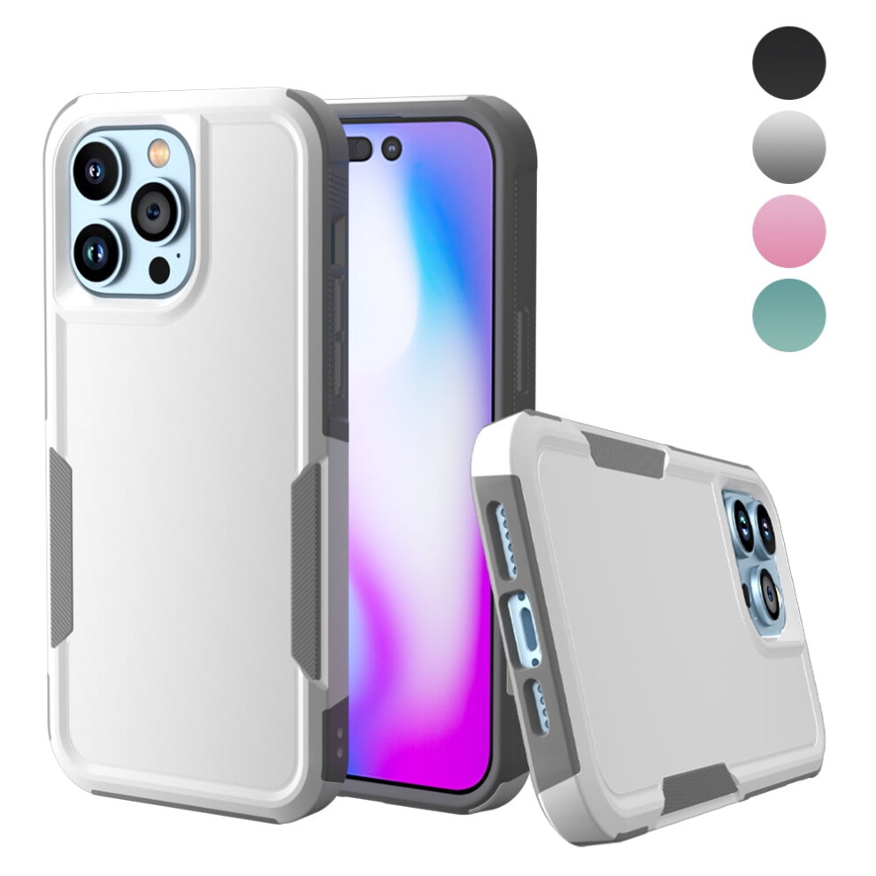 Iphone 14 Pro Case Shockproof Full Coverage Gray White 9329345483967