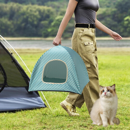 Portable Cat Tent with Slip-Resistant Bottom and Pop-Up 1