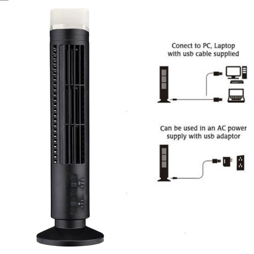 Quiet Tower Fan Black 3 Speed Oscillating 2