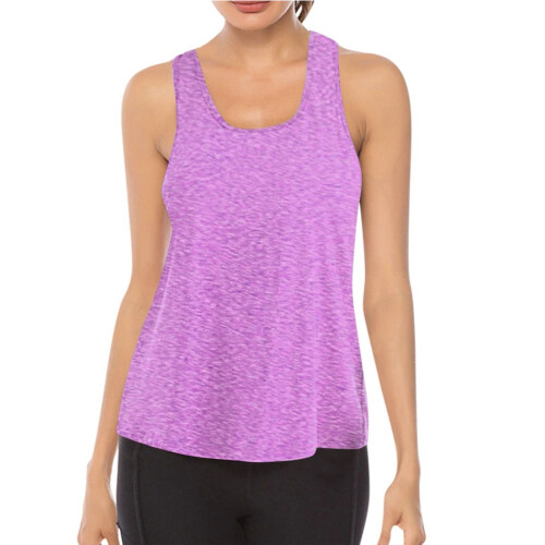 Paarse tankinitop met racerback van mesh voor dames