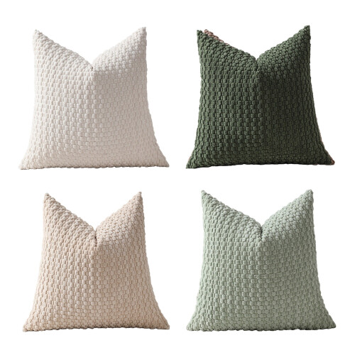 Blødt vævet pudebetræksæt, 4-pak polyester, 35x35 cm 1