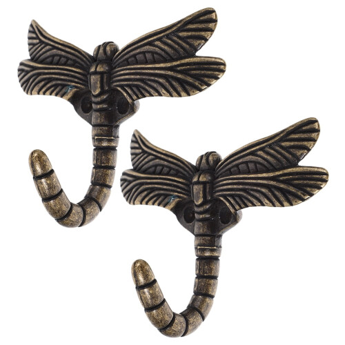 Γάντζοι τοίχου Golden Dragonfly από κράμα ψευδαργύρου 2 τεμάχια