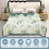 King Bedspread Green Botanical Print 100% Cotton Quilted 4