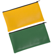 Waterproof Deposit Bag Leather Cash Pouch 2 pcs