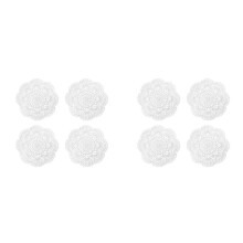 8PCS 8.6 Inch Doilies Crochet Round Lace Doily Handmade Placemats Cotton Crocheted Coasters (White)