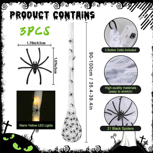 Halloween Spider Decoration Light-Up Hanging 1 Piece 2