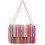 Ψάθινη τσάντα clutch για γυναίκες με υφαντό χιαστί πορτοφόλι και φούντα 1