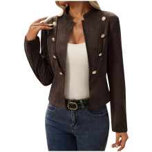 Cardigã feminino de tricô grosso marrom tamanho XL