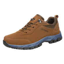 Tênis de caminhada masculino, cor sólida, com cadarço, marrom, tamanho 40.