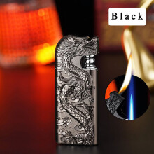 Briquet en métal coupe-vent Xqxayjr à double flamme rechargeable