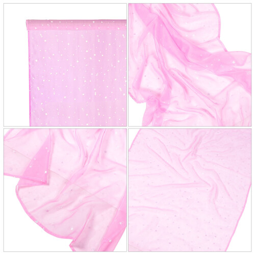 FRCOLOR glitter silver star curtains child size 2 1