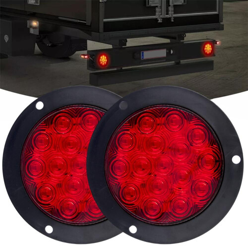 12V-24V4-tommer 16-LED runde baglygter2 stk. 2