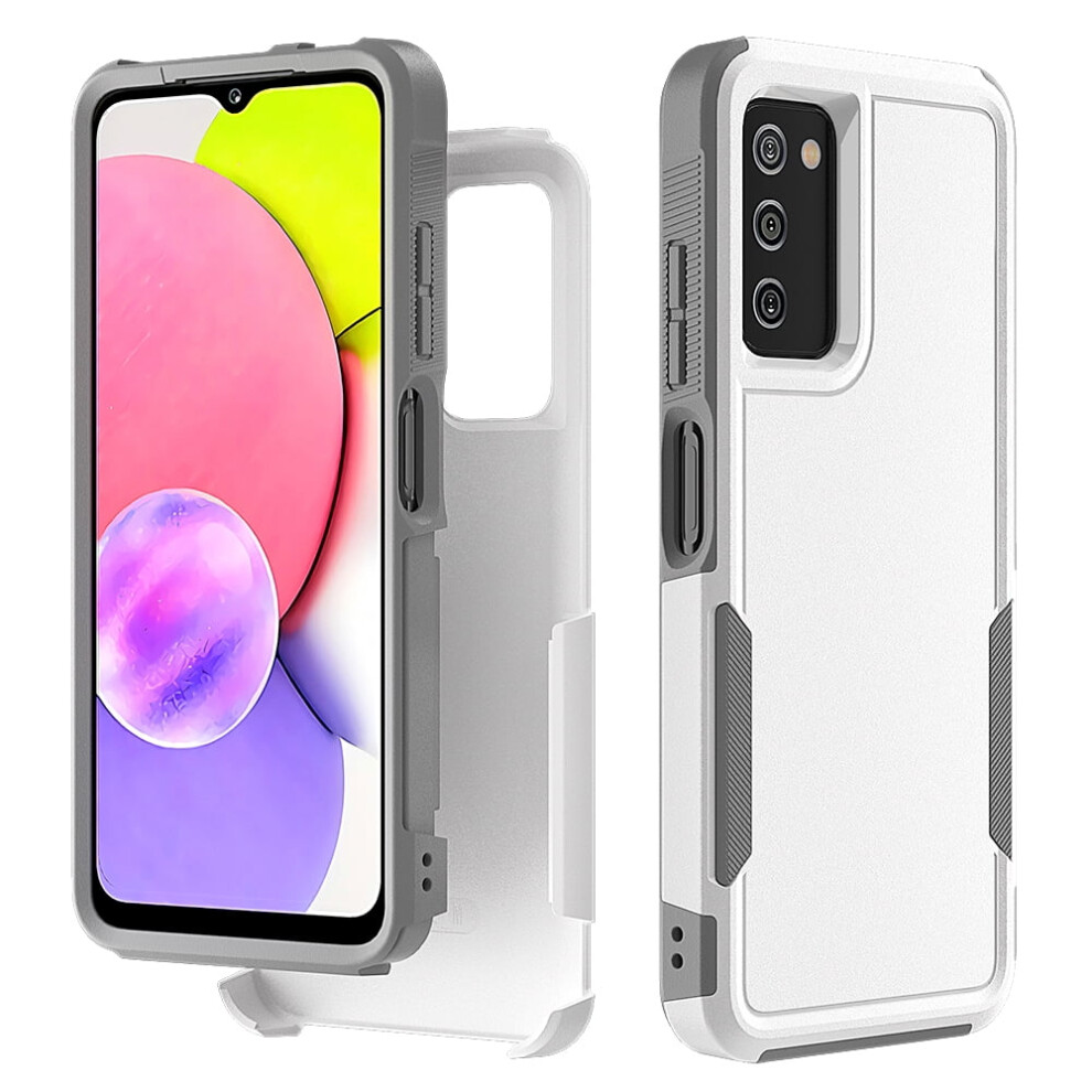 Xhy Rugged 2-In-1 Case For Samsung Galaxy A03s White Grey White,Grey 9329345495618