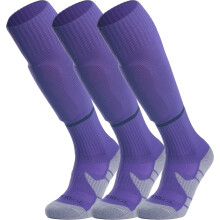 Knee-High Soccer Socks Cushioned Unisex 3-Pack Purple Size S