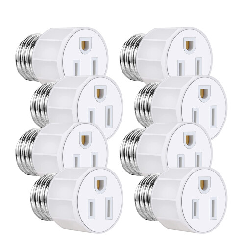 Foglalat-dugó adapter E26/E27 8 db-os csomag