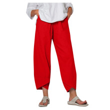 Pantaloni da lavoro casual da donna con tasche e vita elasticizzata