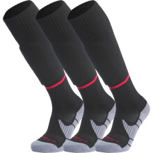 Fotbalové ponožky s polstrováním unisex, 3 páry, černé XS