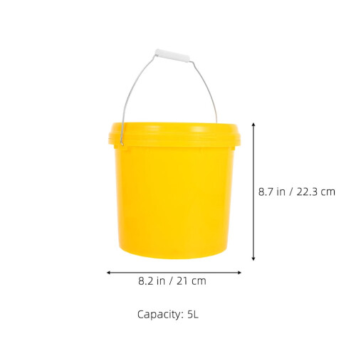 Găleată galbenă din plastic cu capac și mâner etanșe, 1 pachet 1