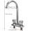 Copper Kitchen Faucet Dual Handle Silver Finish 2