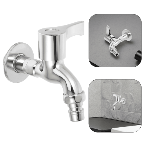 Wall-Mounted Cold Water Faucet for Washing Machine Silver