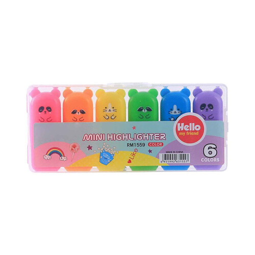 Rotulador fluorescente con punta biselada, 6 colores pastel.
