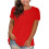 Dam Kortärmad T-shirt Rund Fåll Röd L 1