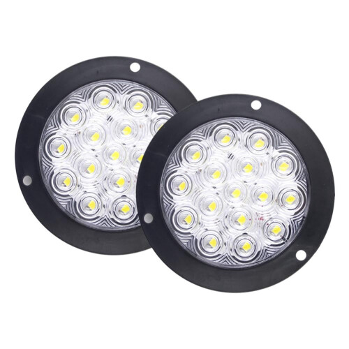 12V-24V4-tommer 16-LED runde baglygter2 stk.