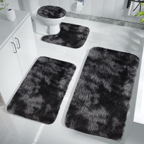 Ensemble de tapis de bain BVXEEP doux, antidérapant et absorbant (4 pièces)