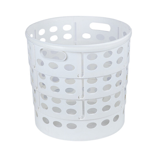 Coș de rufe din plastic, alb, 38 l, înalt, cu mânere