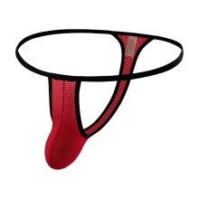 String pour homme, taille basse, poche ventrale