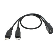 Cábla scoilteora micrea USB baineann go dé-fhireann 30cm