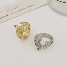 Damen-Goldring, verstellbar, schlichtes Design, 1 Stück