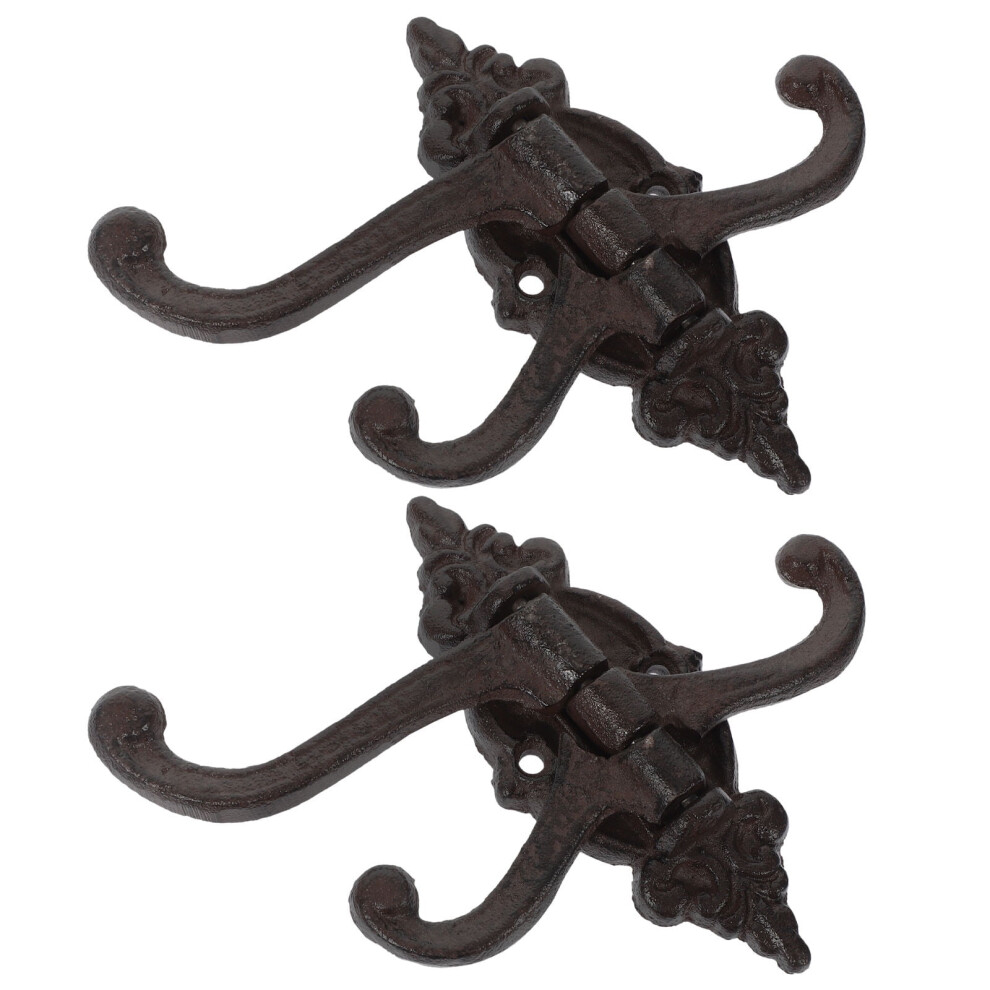 Iron Wall-Mounted Towel Hook With Swivel Arm 2Pcs 972899373995