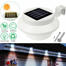 Lampe solaire d'extérieur étanche à LED blanche pour allée, applique murale blanche