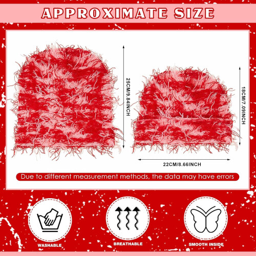 Stickad mössa varm, fluffig vintermössa unisex, 1-pack 1