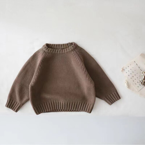 Kids' Solid Color Sweater, Warm Fall Winter Long Sleeve 1