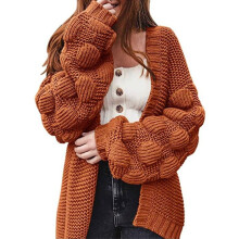 Women's Plus Size Long Sleeve Knit Cardigan Sweater