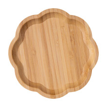 Bandeja redonda de madera de bambú hecha a mano de 30 cm (12 pulgadas)