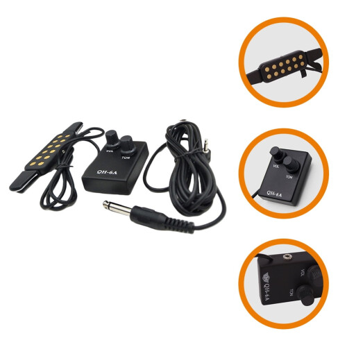 FRCOLOR Pickup per chitarra regolabile per chitarra folk e ukulele
