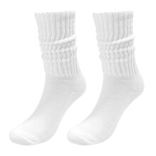 Chaussettes mi-mollet unies pour femmes, en coton léger blanc
