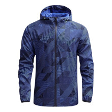 Veste d'hiver homme coupe-vent Ă capuche bleue XL