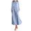 Dames gestreepte linnen jurk met lange mouwen, blauw, maat M 2