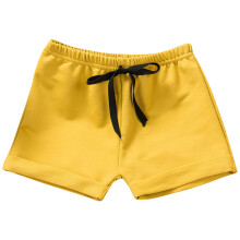 Mädchen-Sommershorts, einfarbig gelb, Größe Kleinkind 6 Jahre