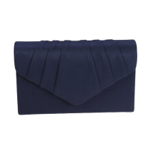 OUNONA navy evening clutch bag with snap closure