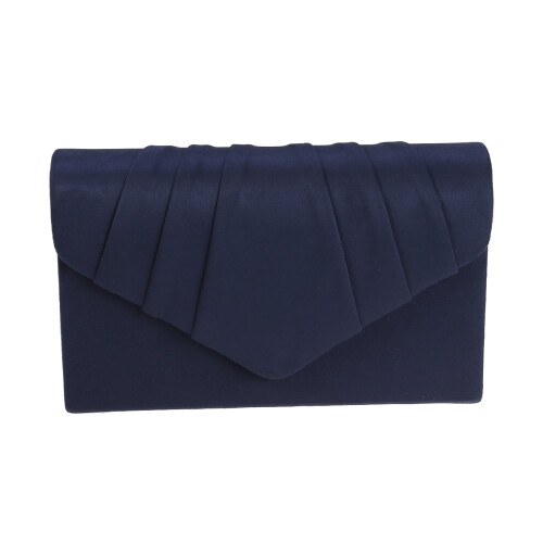 OUNONA navy evening clutch bag with snap closure