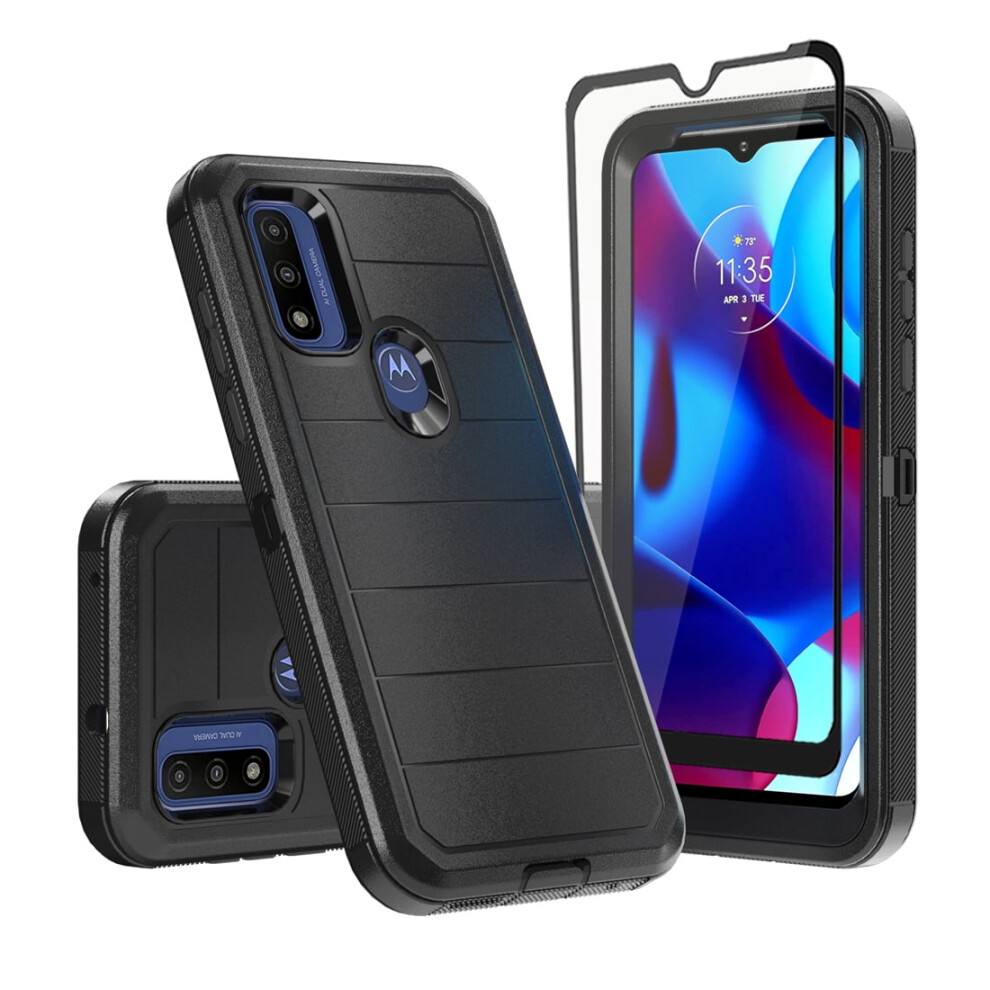 Xhy Moto G Play 2023 Case With Screen Protector Black 9370362234506