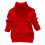 Kindercoltrui met kabelbreisel, rood 1