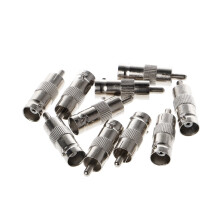 Adaptador coaxial BNC hembra a RCA macho (10 unidades)