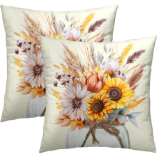 Housses de coussin tournesol 50 x 50 cm (lot de 2)