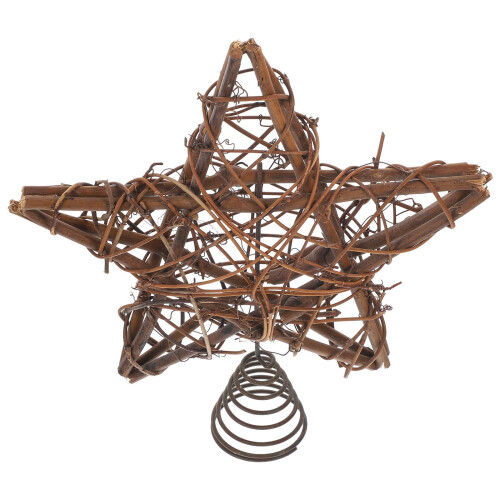 Rattan Star Tree Topper Coffee Color Hollow Design 2